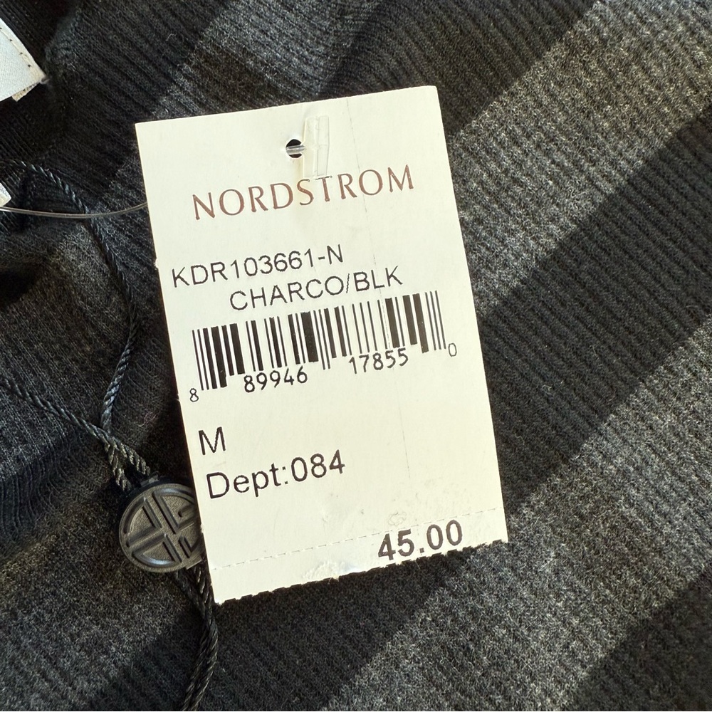 Socialite Nordstrom Black Gray Striped Mini Dress M - Picture 13 of 17